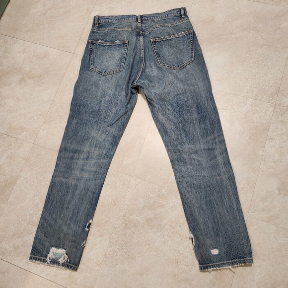 La Vie Rebecca Taylor Patched Velvet & Rigid Blue Denim Jeans Womens Size 27 - Picture 15 of 16